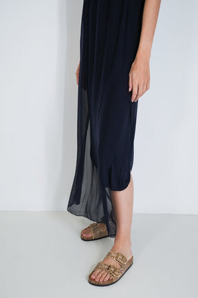 Ink Silk Strap Dress