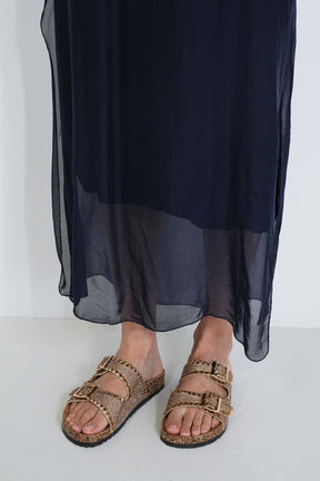 Ink Silk Strap Dress