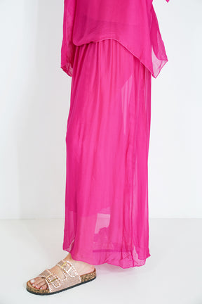 Cerise Silk Skirt