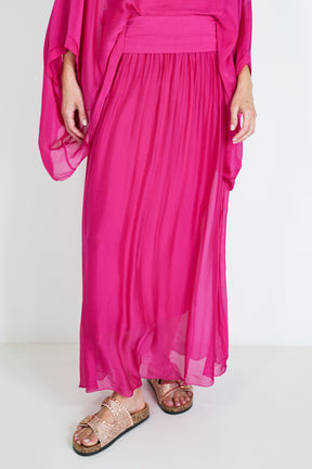 Cerise Silk Skirt