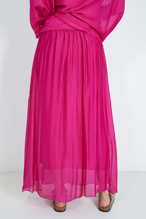 Cerise Silk Skirt