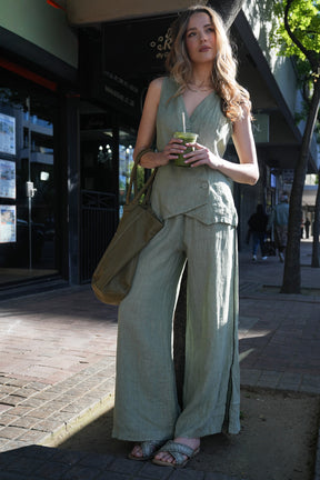 Olive Stella Linen Pant