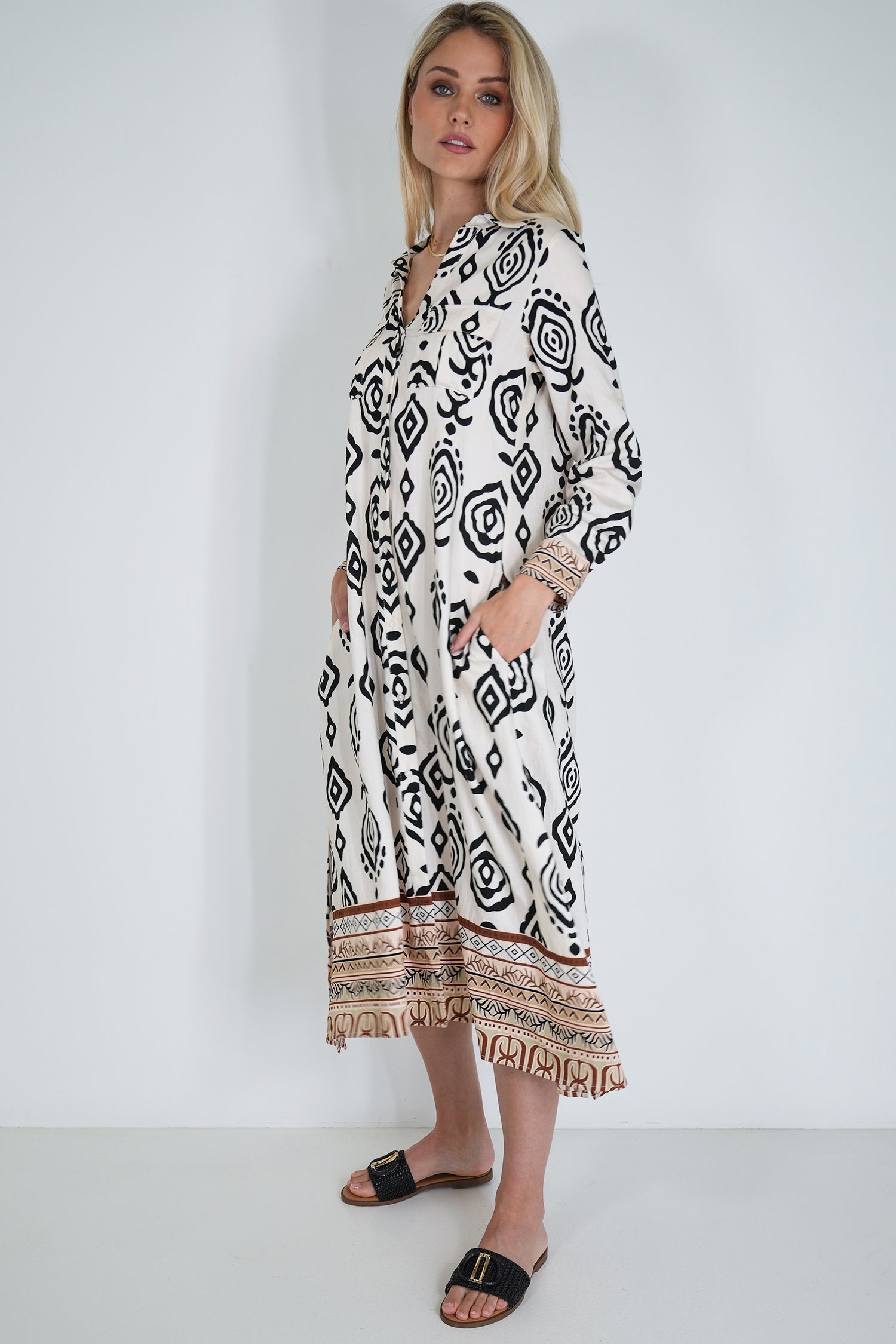 Black Hannah Shirt Dress