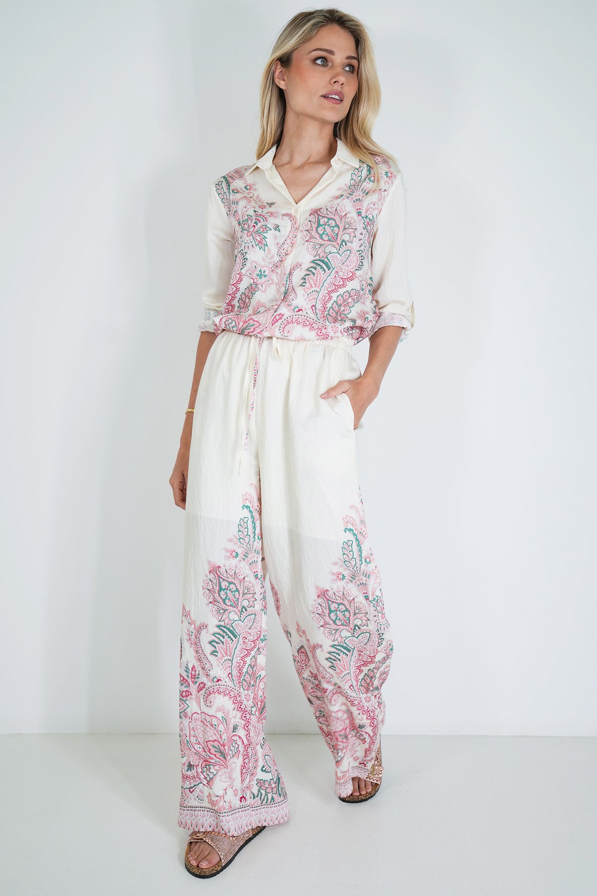 Cream and Blush Zerene Pant