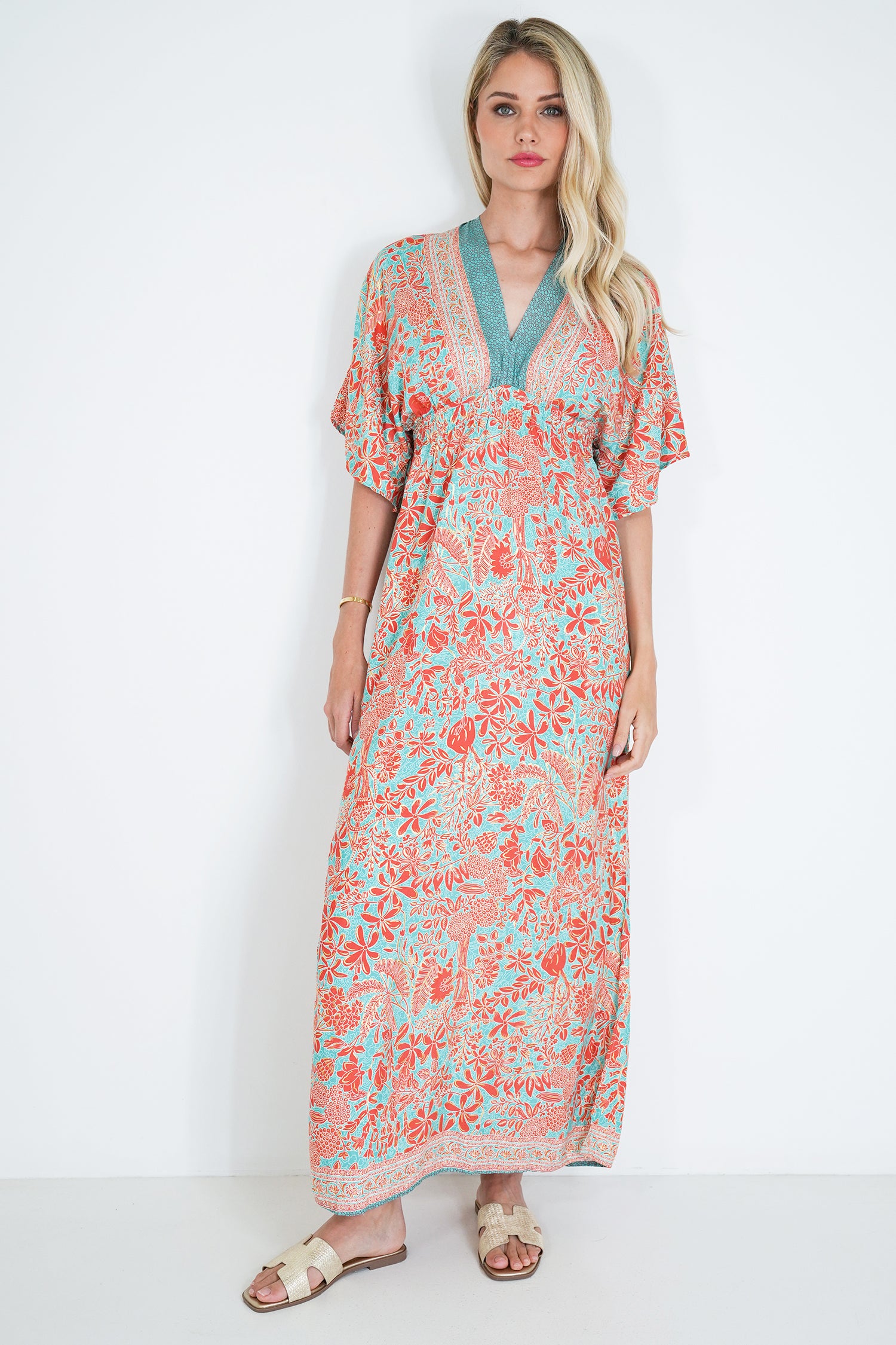 Orange and Turquoise Resort Dress
