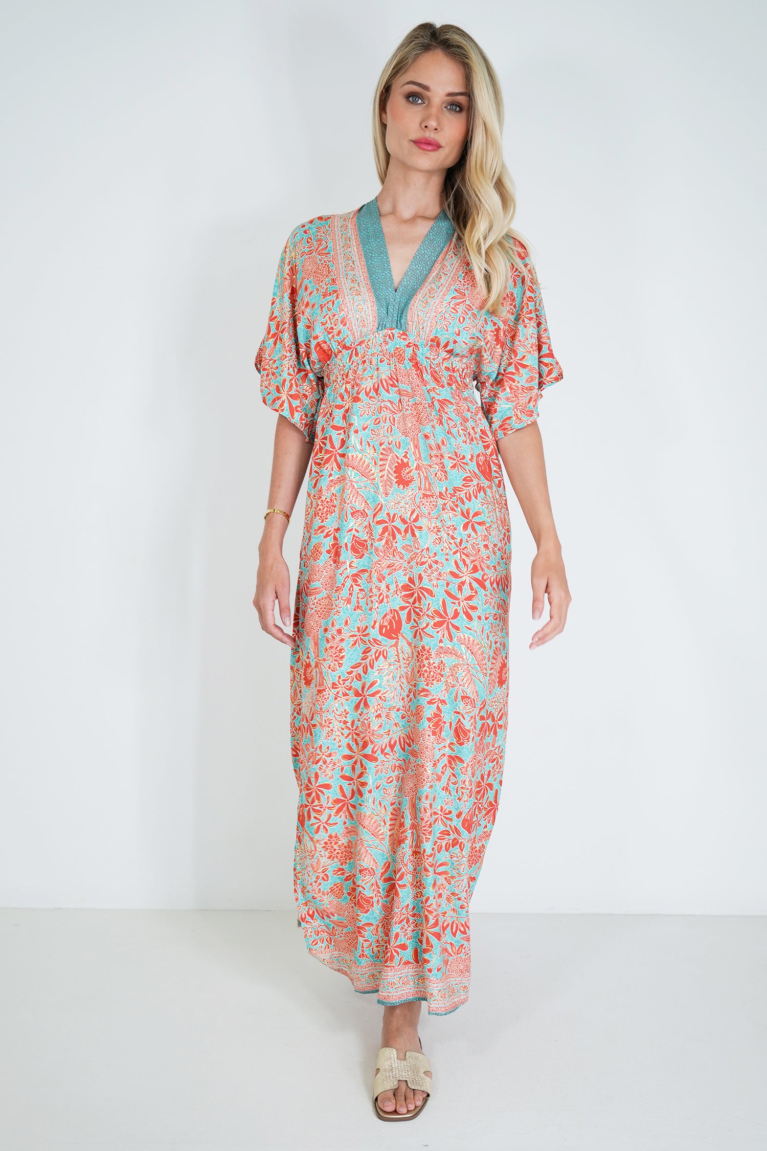 Orange and Turquoise Resort Dress