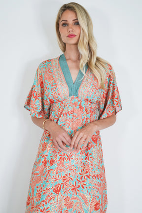 Orange and Turquoise Resort Dress