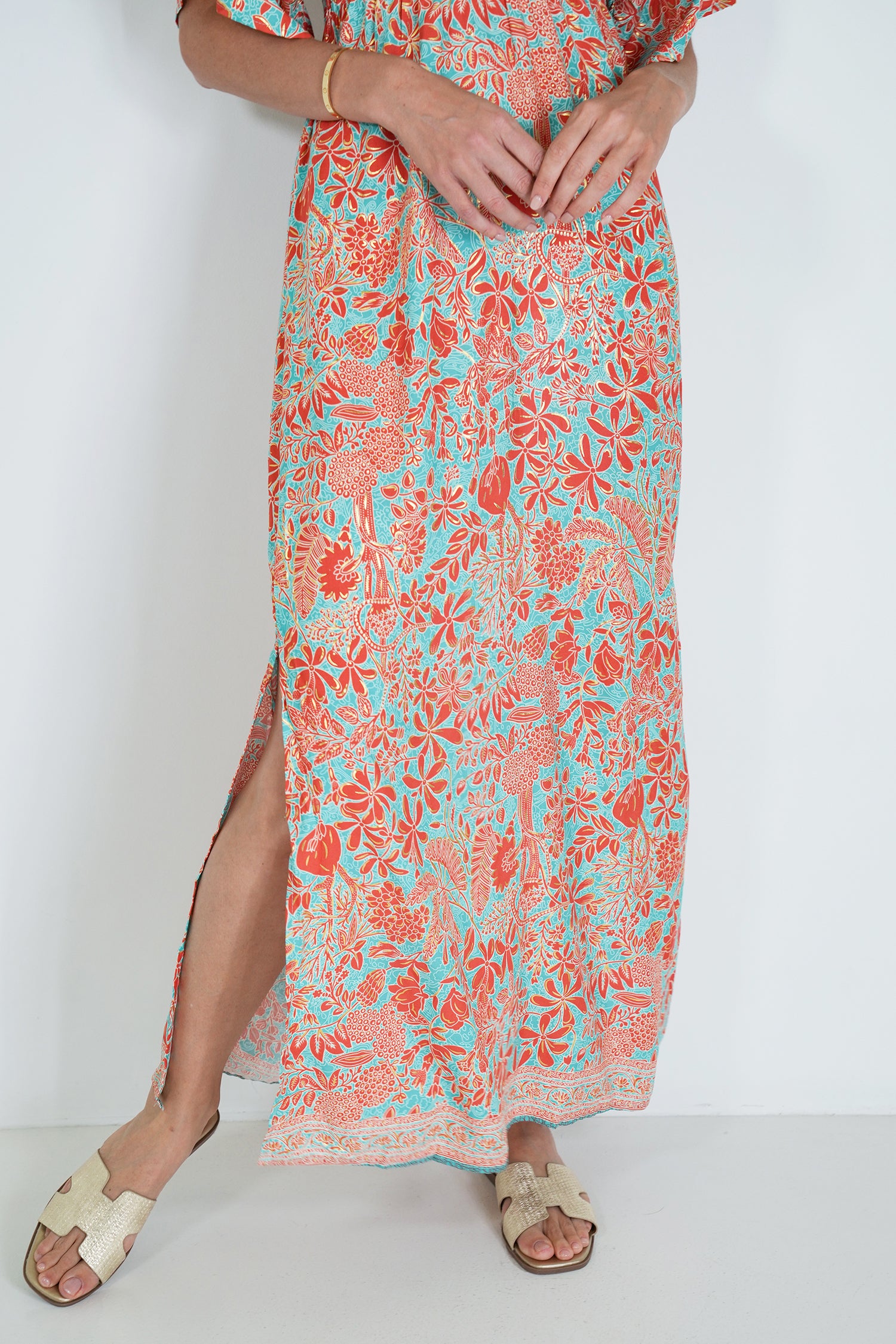 Orange and Turquoise Resort Dress