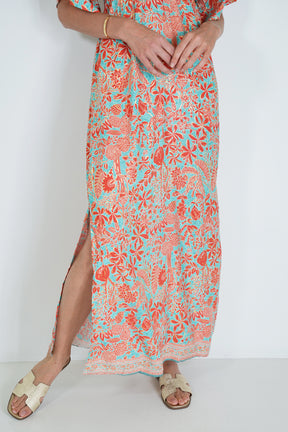Orange and Turquoise Resort Dress