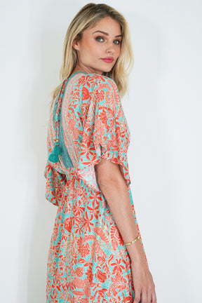 Orange and Turquoise Resort Dress