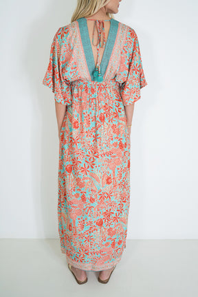 Orange and Turquoise Resort Dress