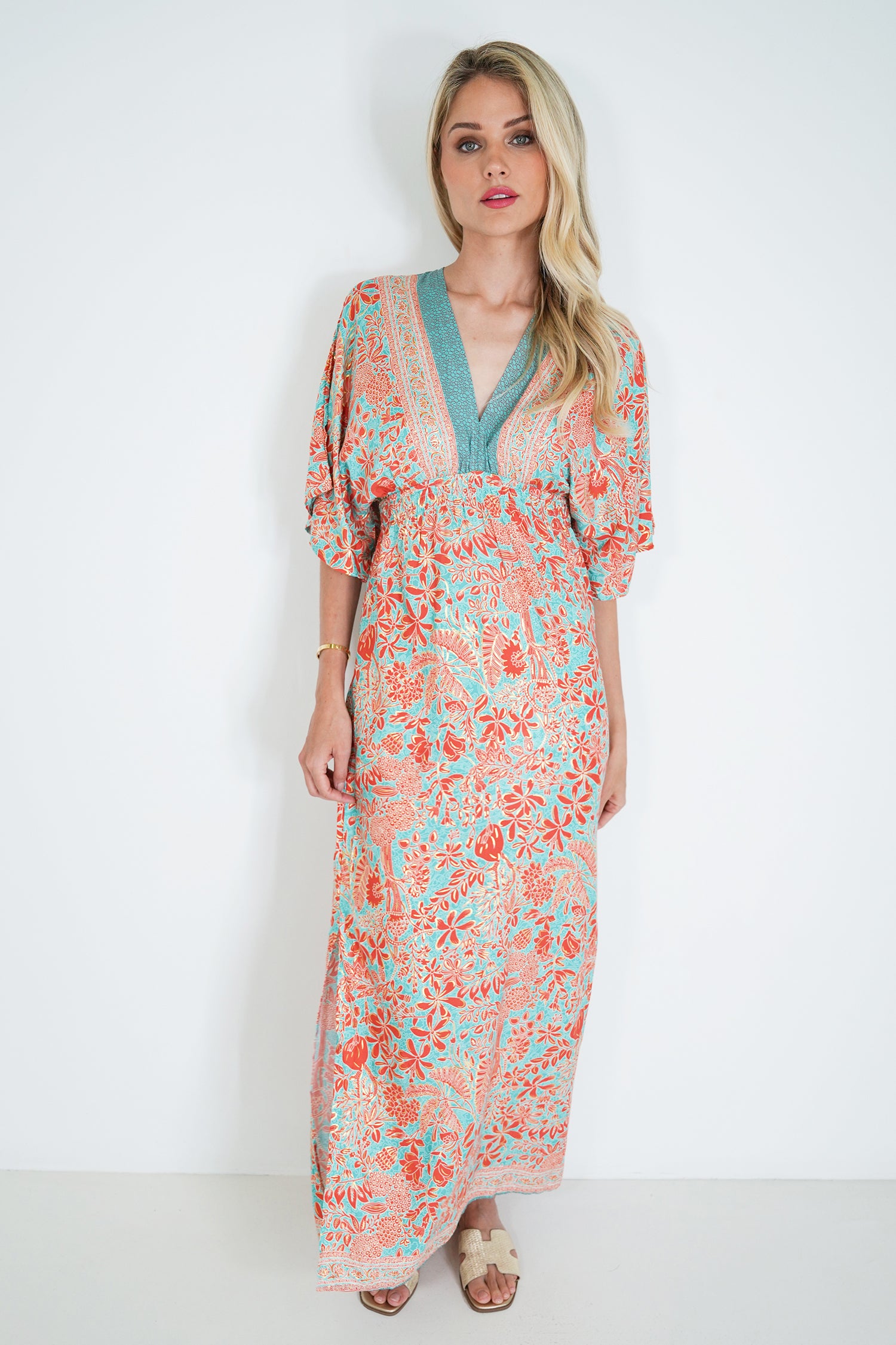 Orange and Turquoise Resort Dress