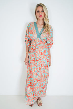 Orange and Turquoise Resort Dress