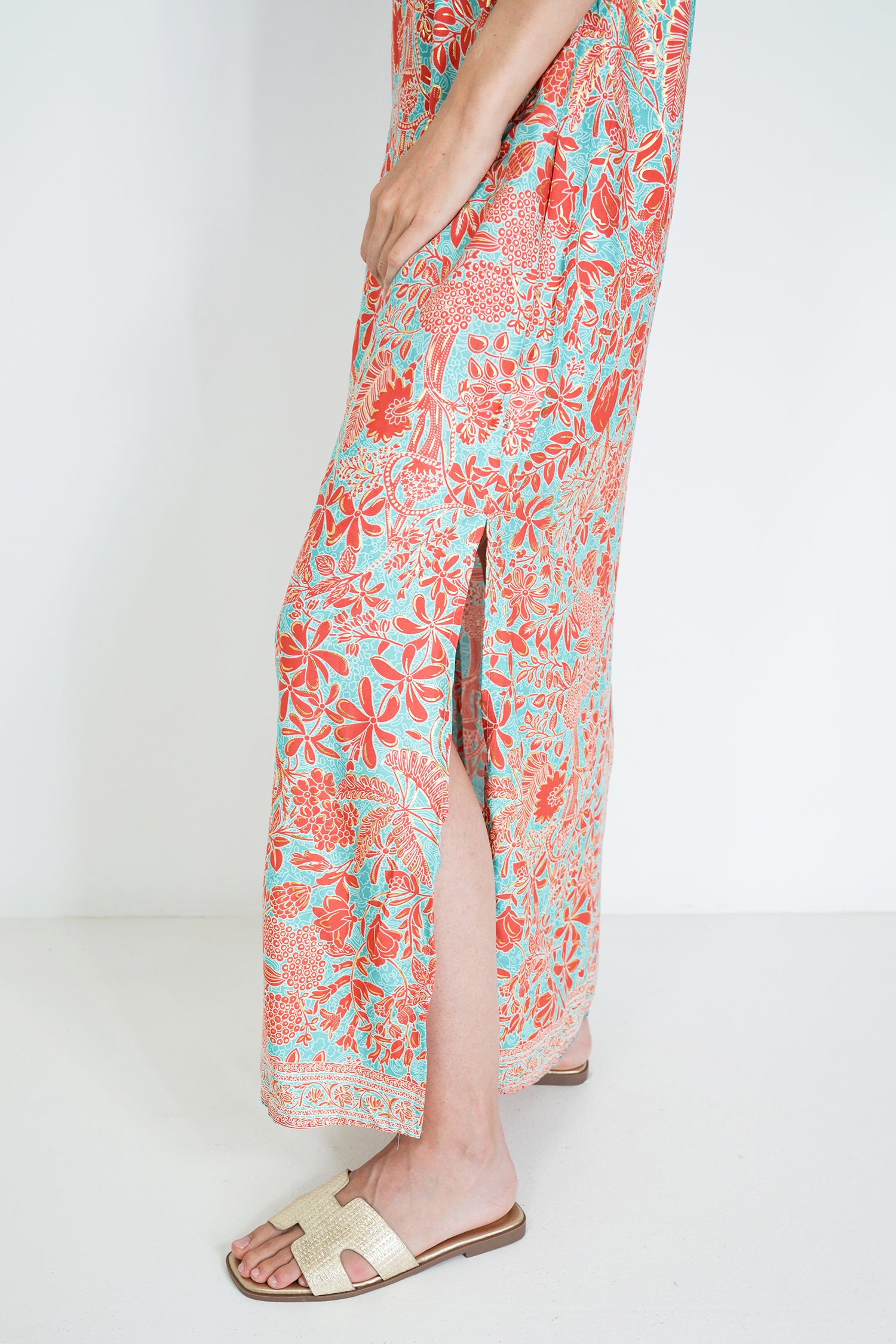 Orange and Turquoise Resort Dress