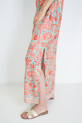 Orange and Turquoise Resort Dress