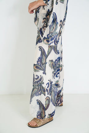 Navy Mary Silk Harem Pant