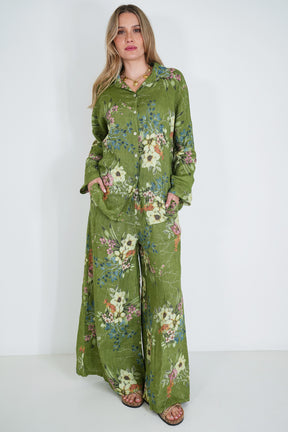 Green Meagan Linen Shirt