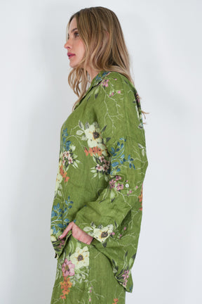 Green Meagan Linen Shirt
