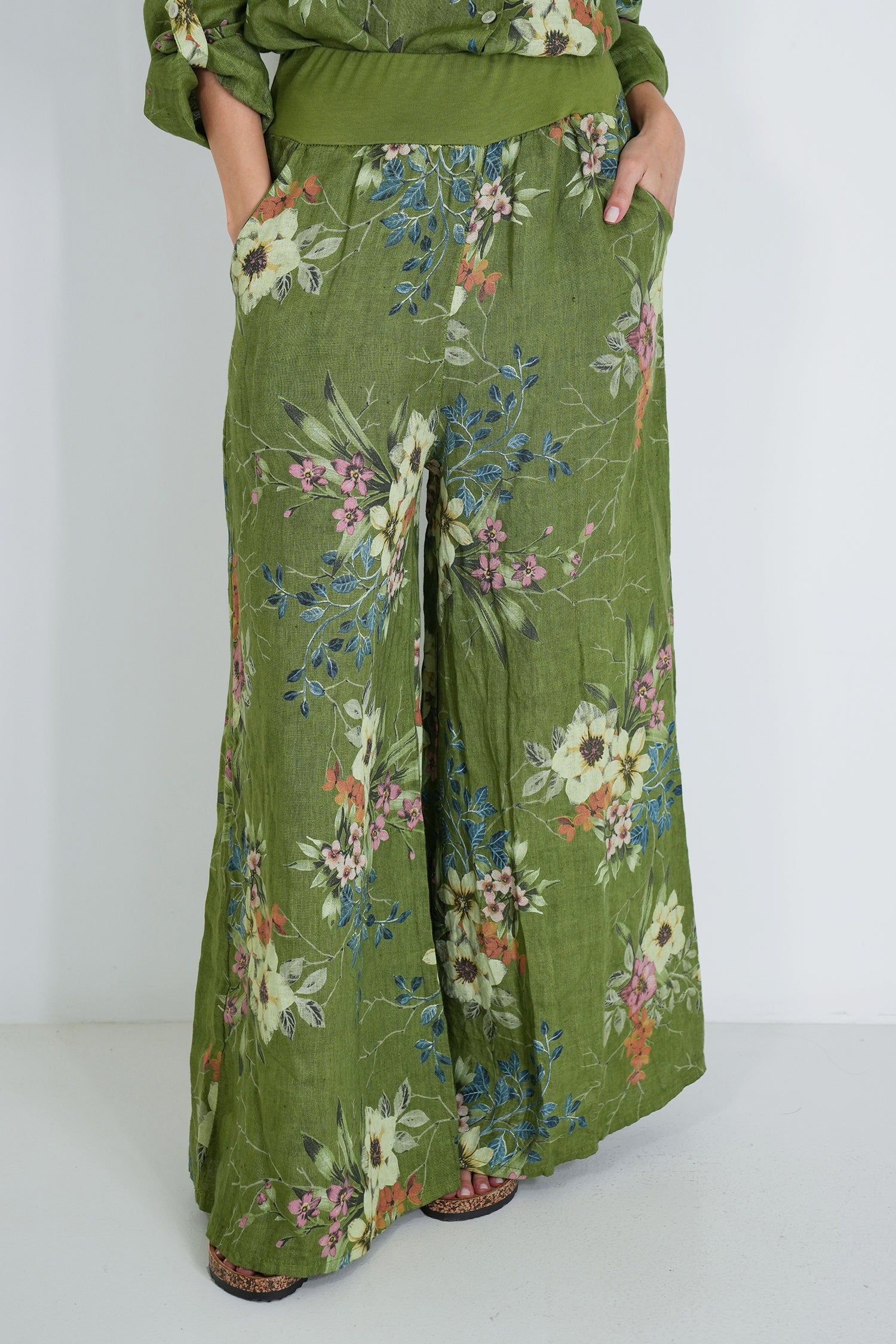 Green Meagan Linen Pant