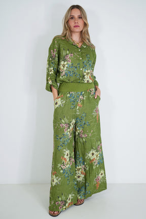 Green Meagan Linen Pant