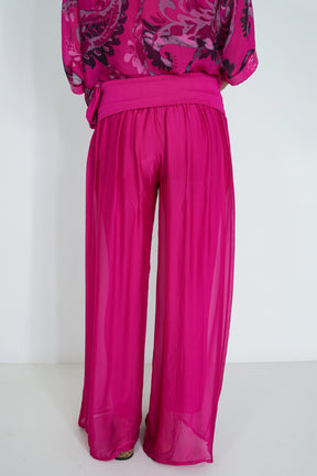 Cerise Silk Harem Pant