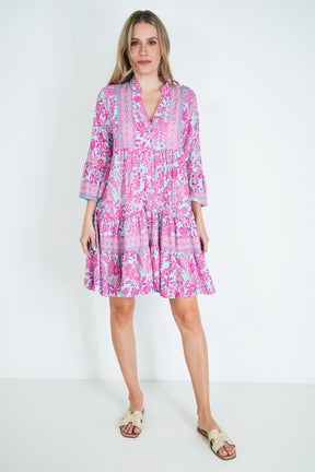 Pink and Turquoise Ekta Tunic