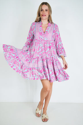 Pink and Turquoise Tunic Dress