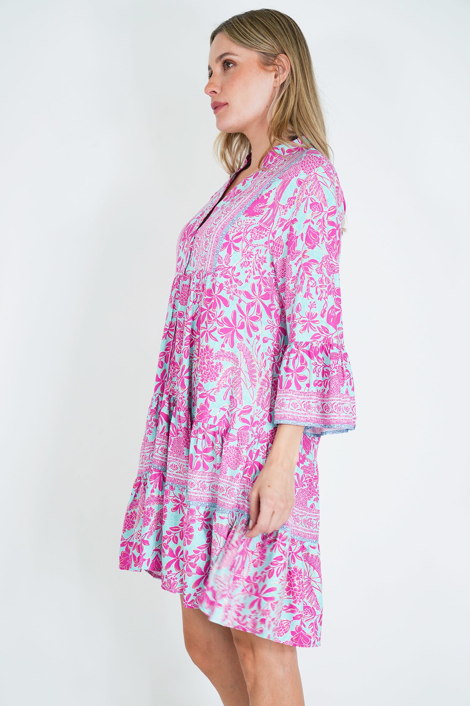 Pink and Turquoise Tunic Dress