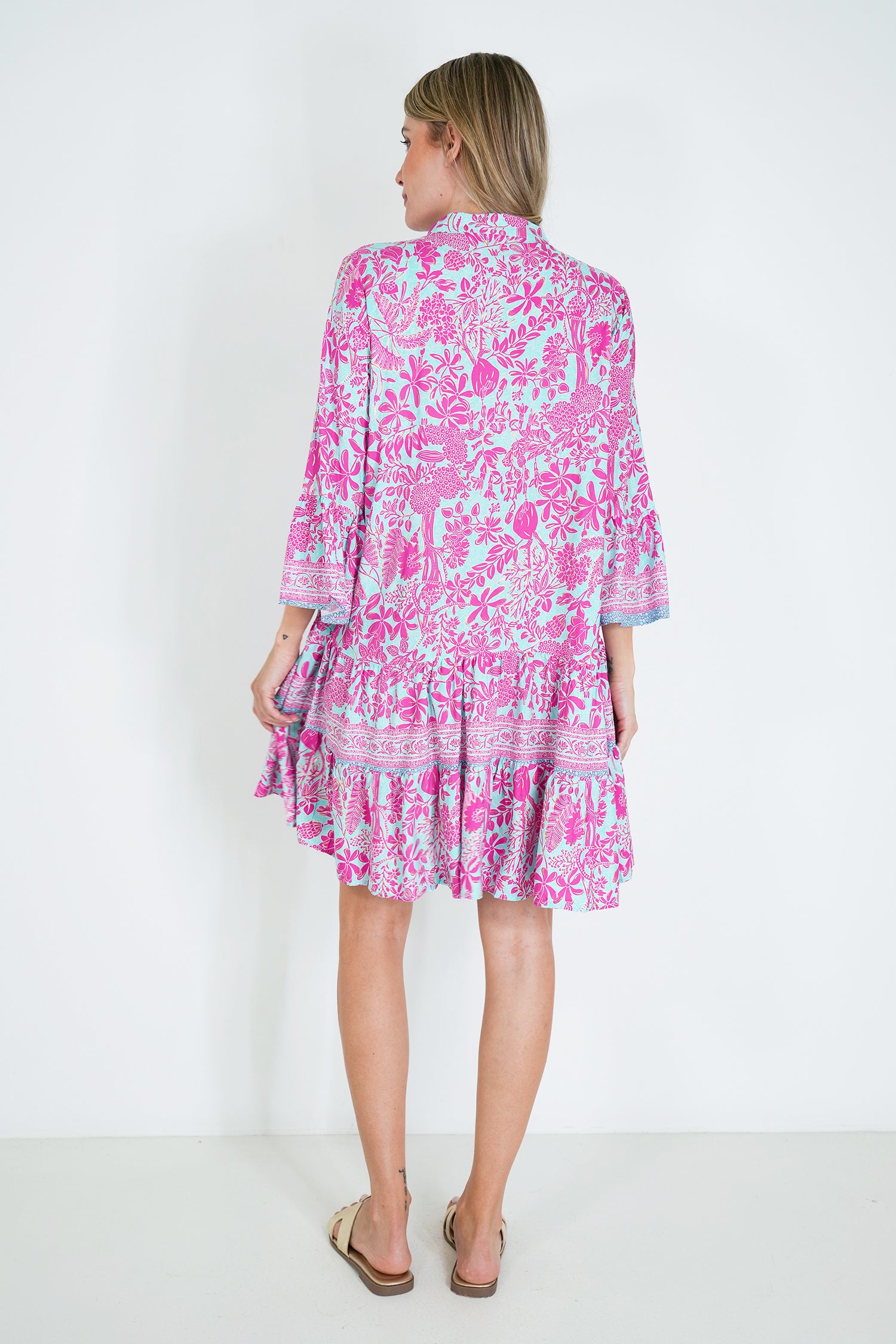 Pink and Turquoise Tunic Dress