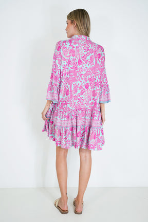 Pink and Turquoise Ekta Tunic