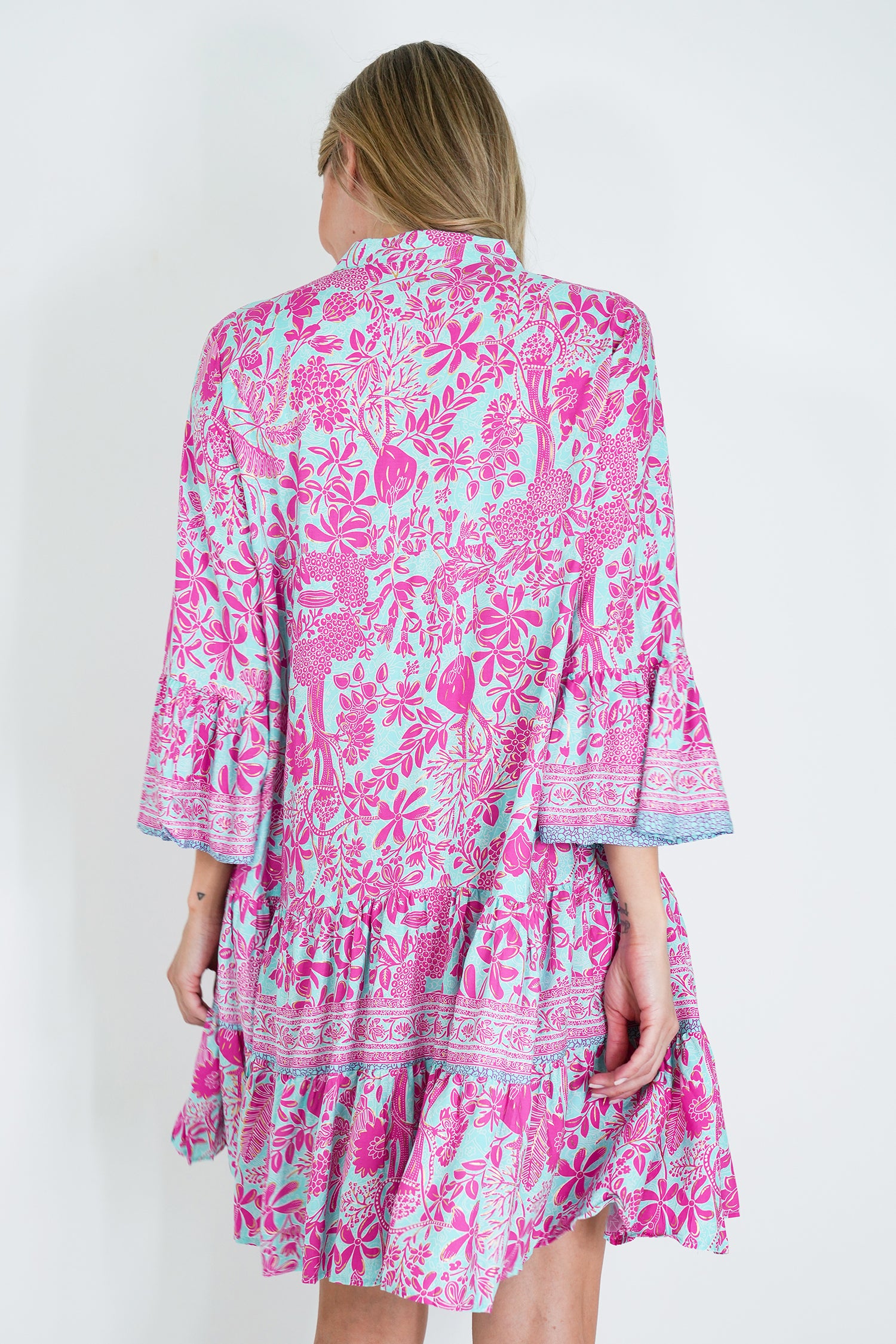 Pink and Turquoise Ekta Tunic