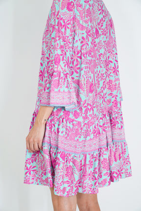 Pink and Turquoise Tunic Dress
