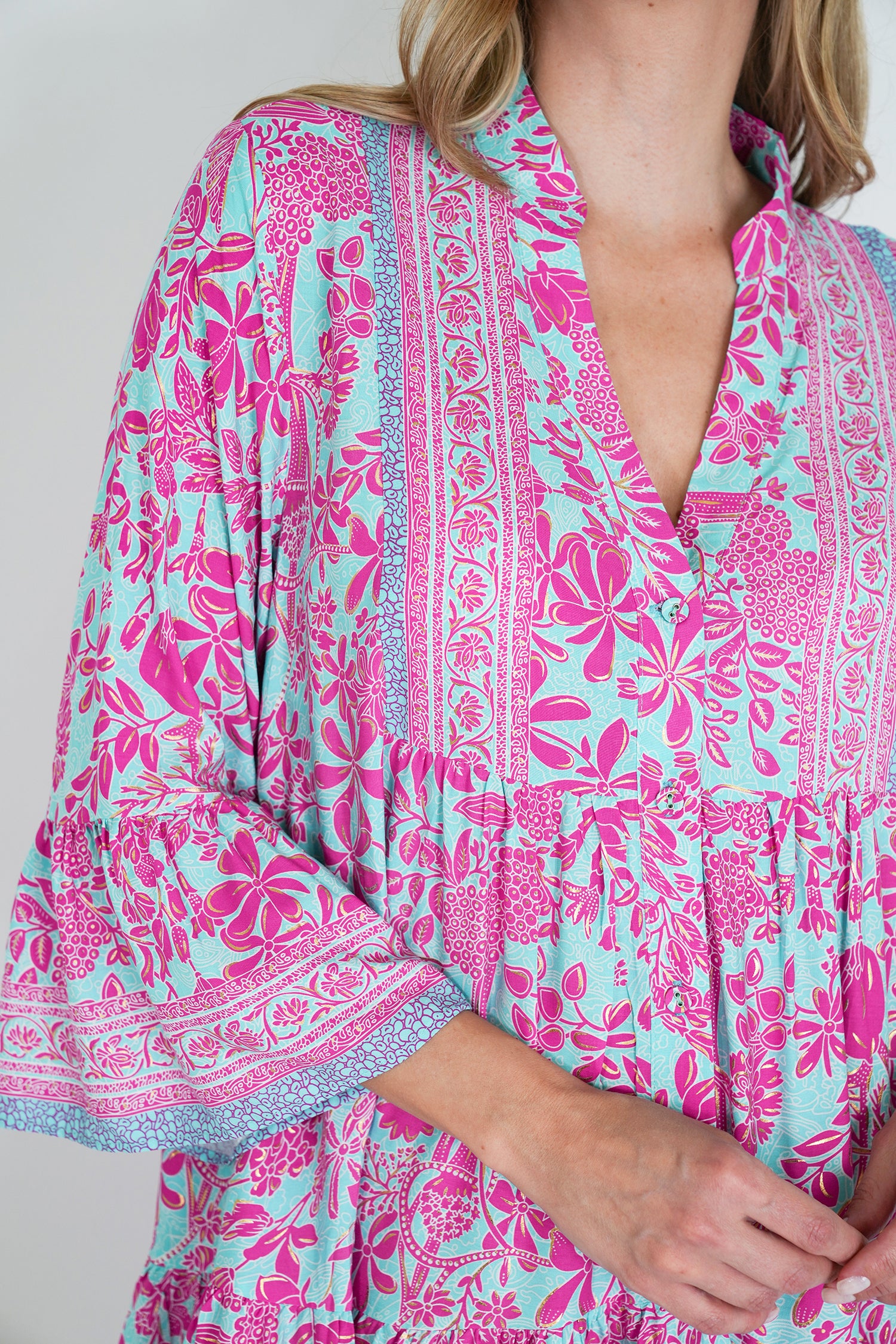 Pink and Turquoise Tunic Dress