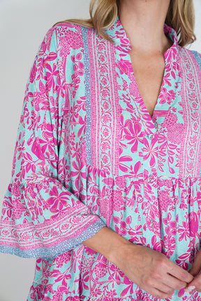 Pink and Turquoise Tunic Dress