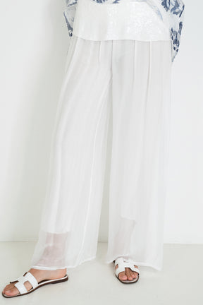 White Silk Harem Pant