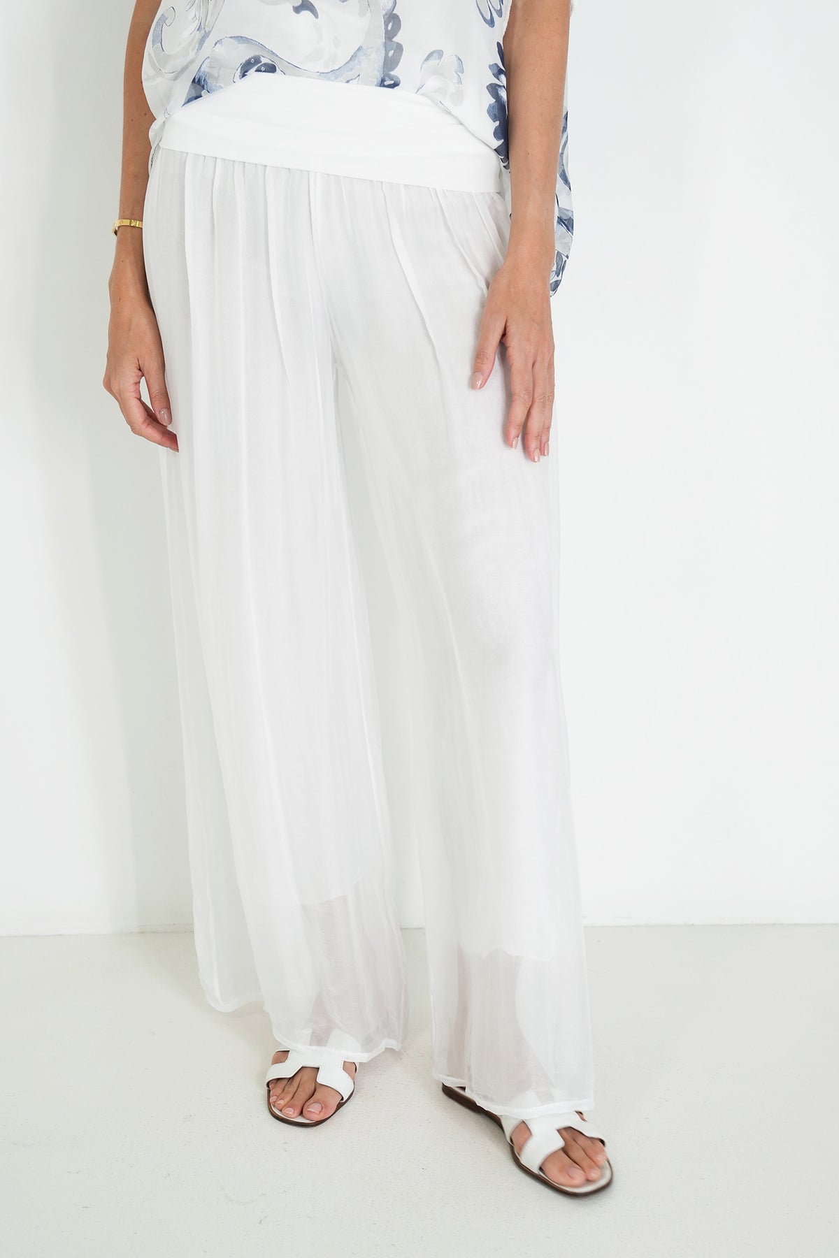 White Silk Harem Pant