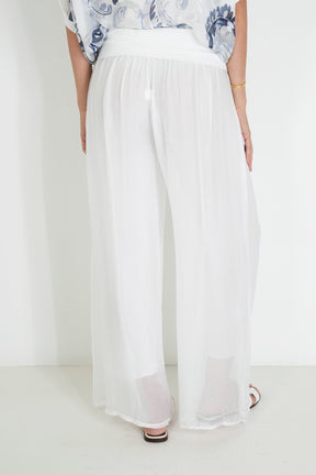 White Silk Harem Pant