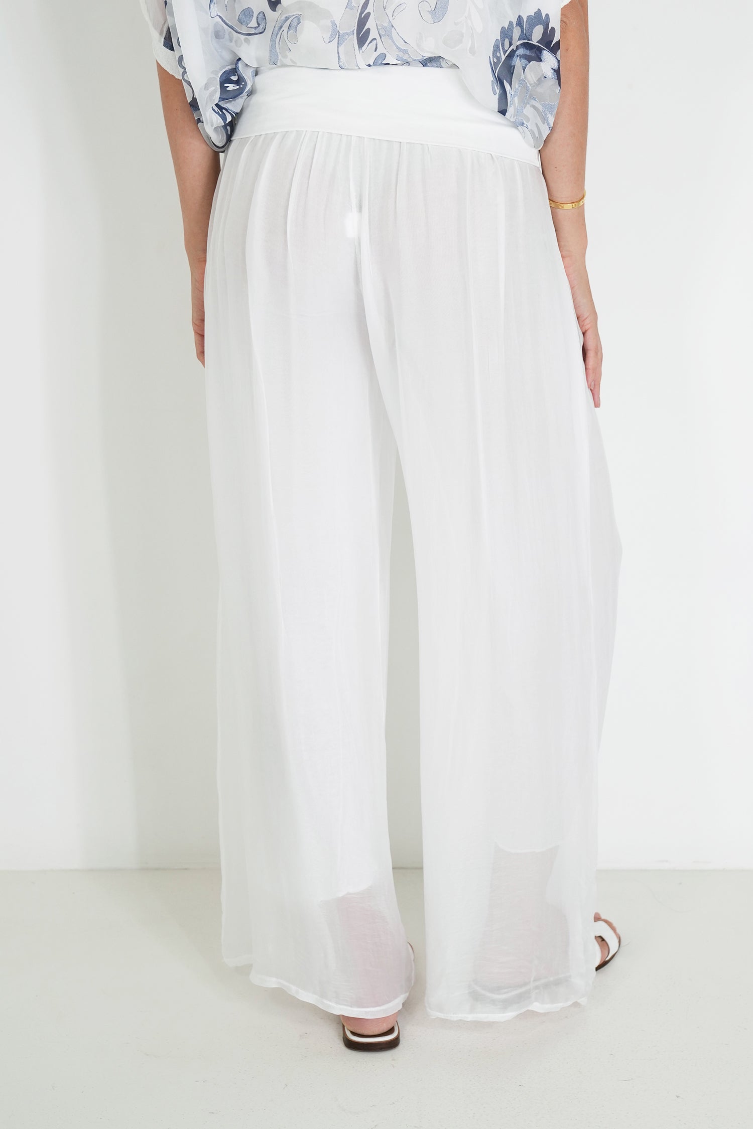 White Silk Harem Pant
