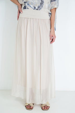 Cream Silk Skirt