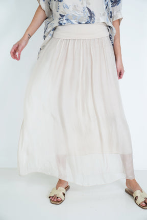 Cream Silk Skirt