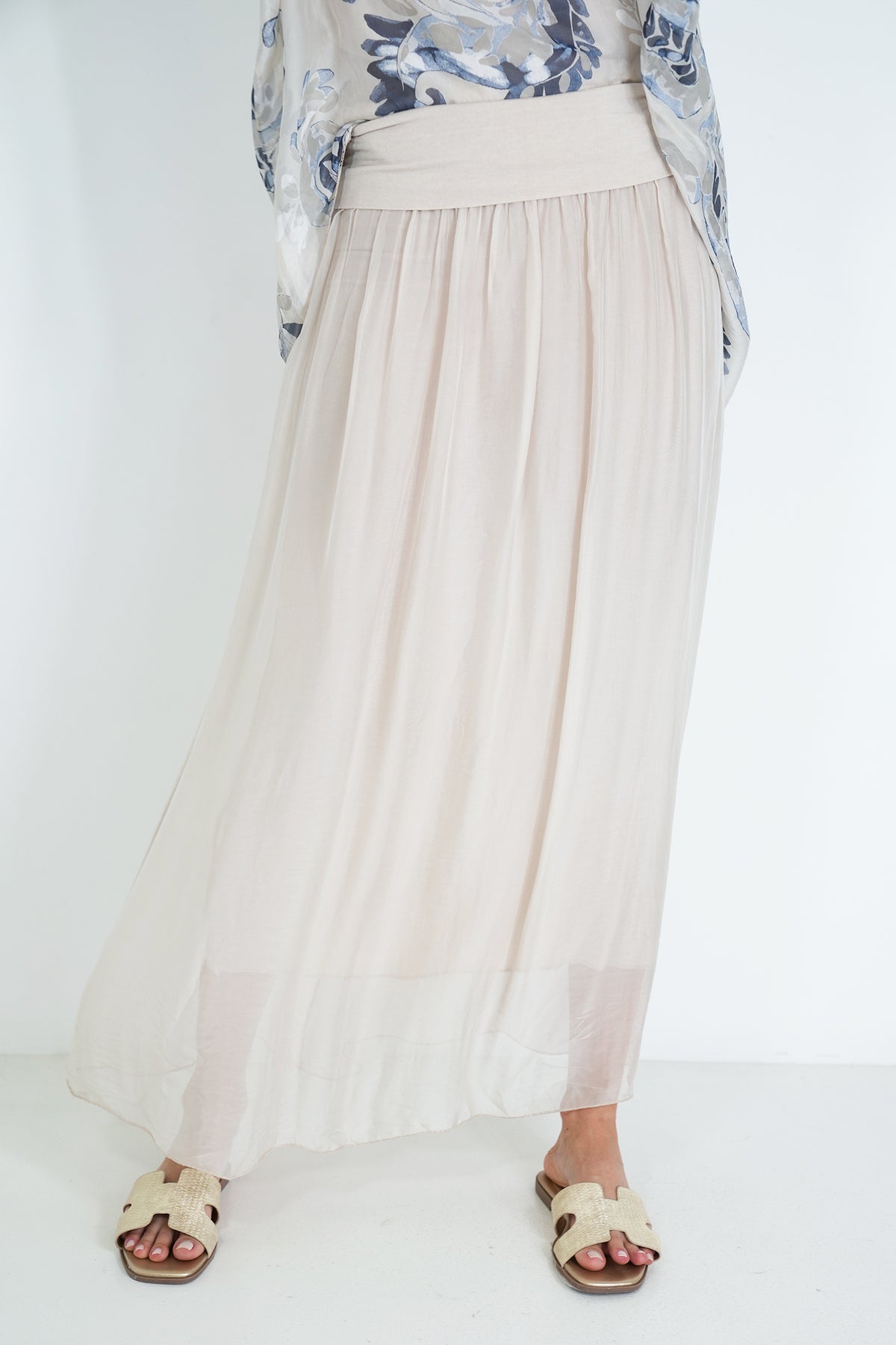 Cream Silk Skirt