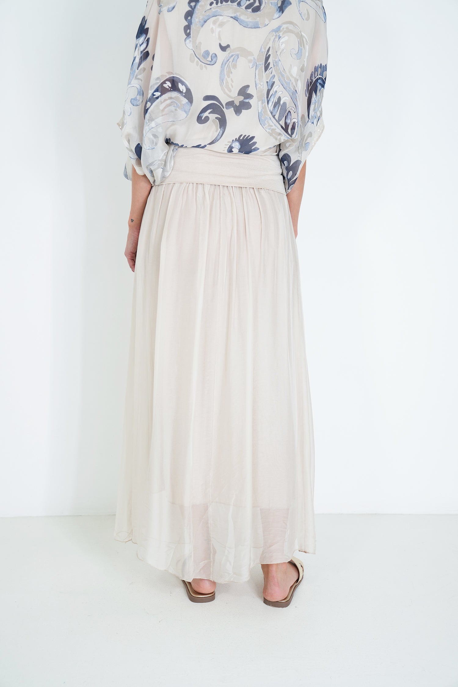 Cream Silk Skirt