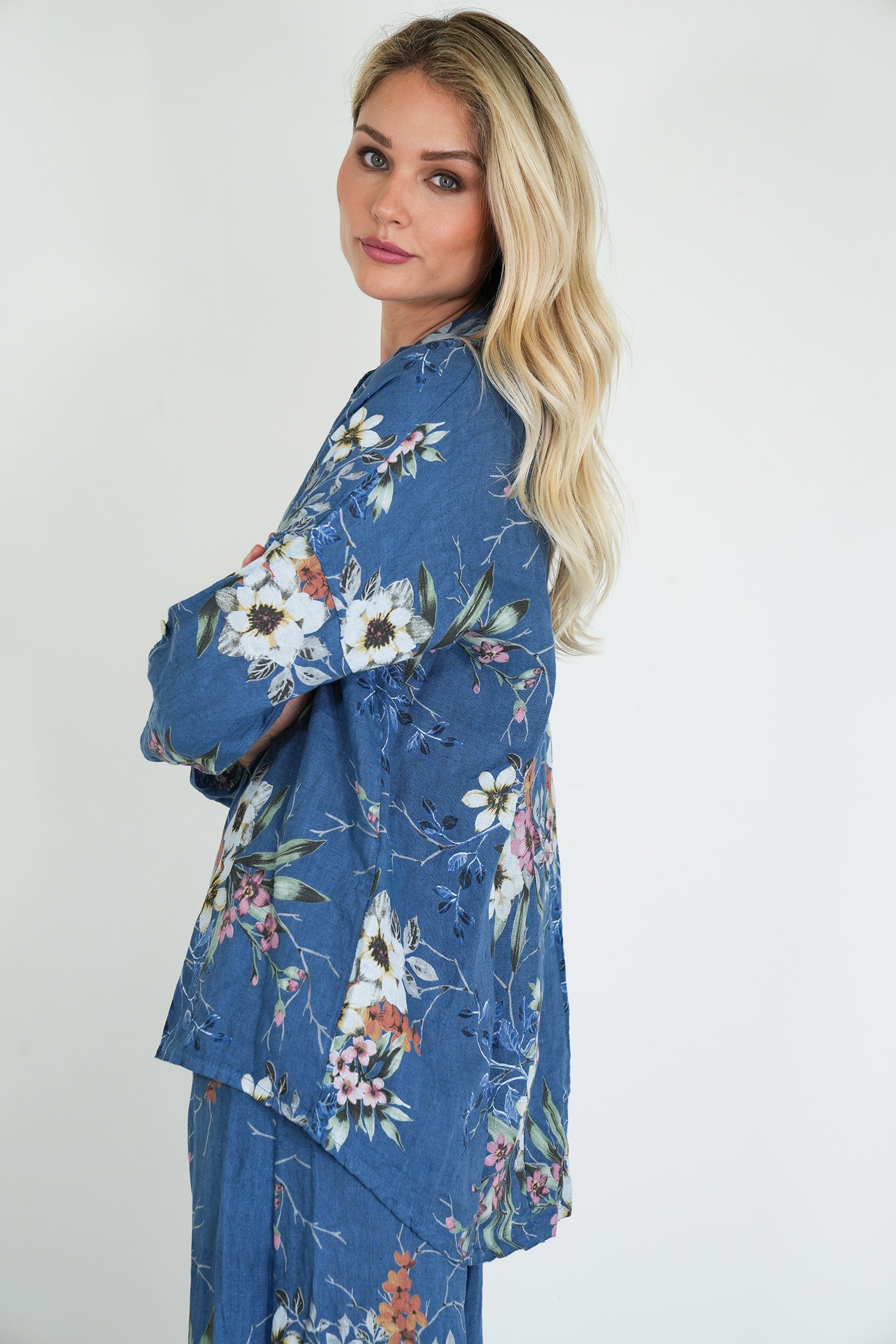 Blue Meagan Linen Shirt