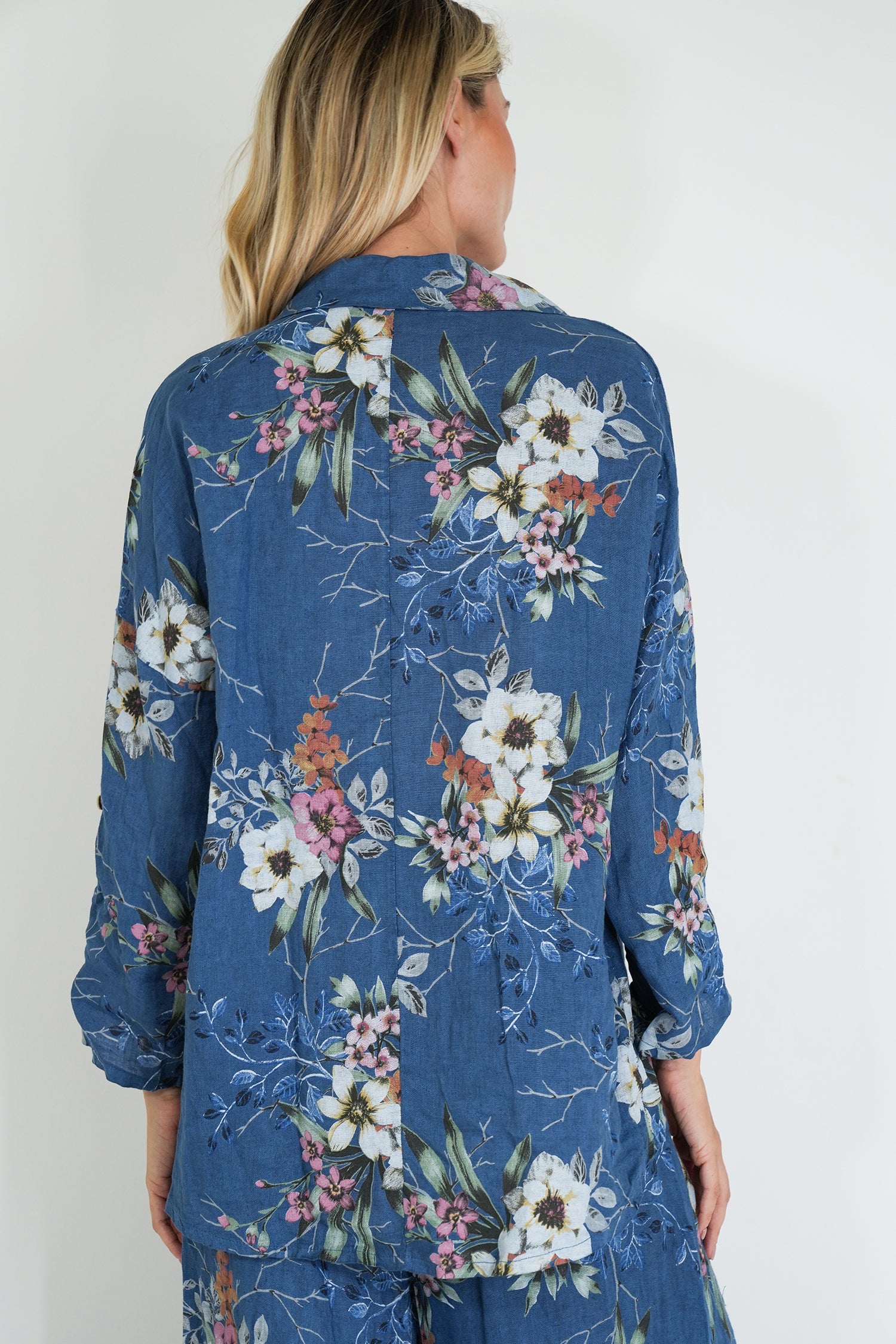 Blue Meagan Linen Shirt