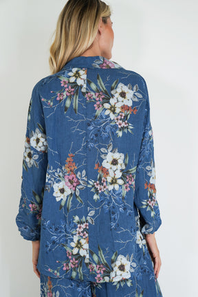 Blue Meagan Linen Shirt