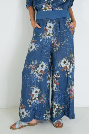 Blue Meagan Linen Pant