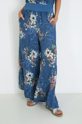 Blue Meagan Linen Pant