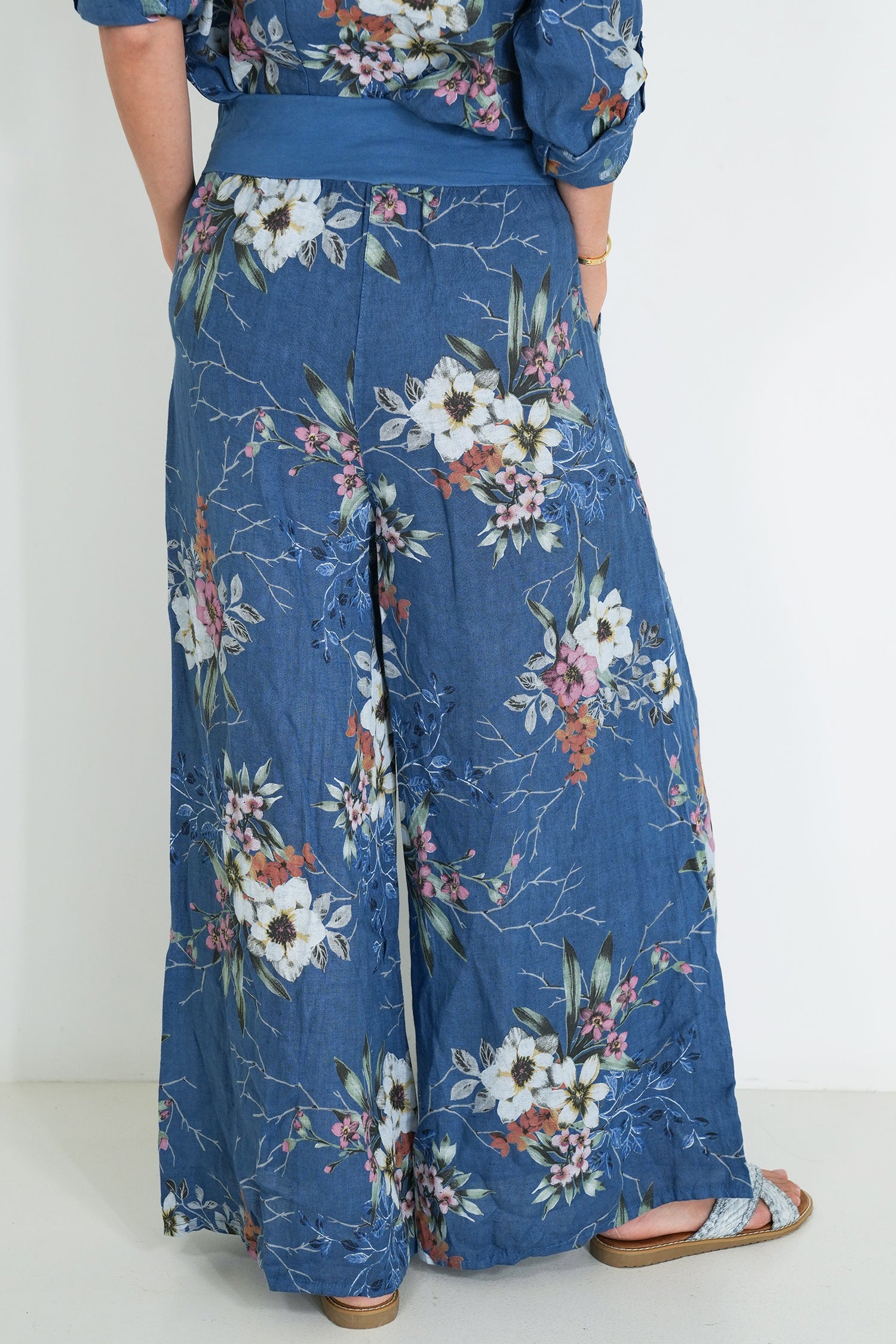 Blue Meagan Linen Pant