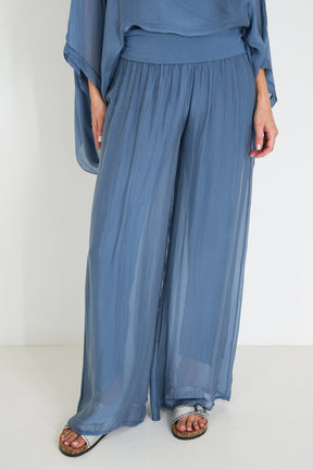 Blue Silk Harem Pant