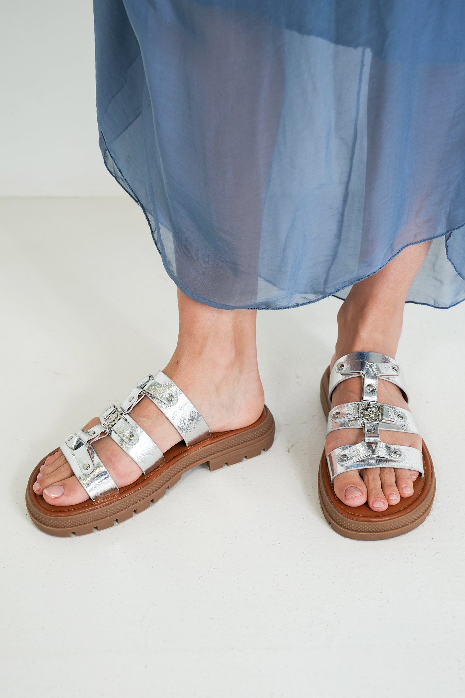 Silver Jordy Sandal